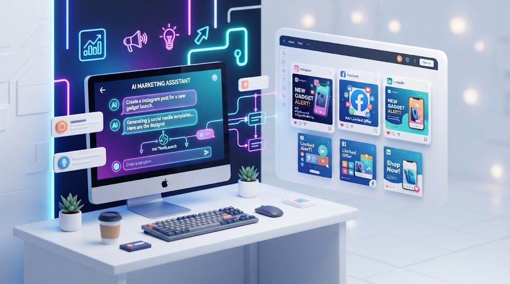 Criação de conteúdo com inteligência artificial para marketing digital e redes sociais